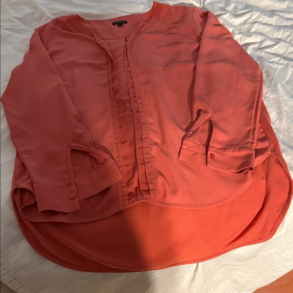 Chic Women's Blouse in Vibrant Coral